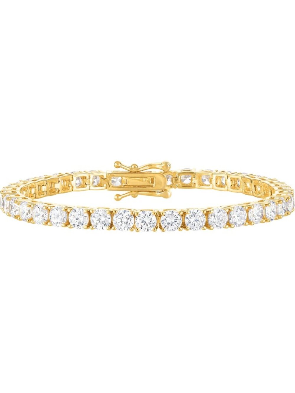 Elegant Gold Plated Tennis Bracelet for Women | Round Cut CZ Sparkle Jewelry